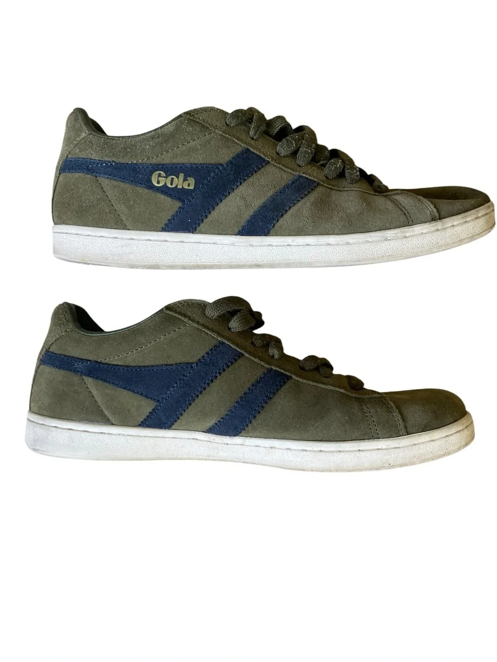 Gola Equipe Olive Green Suede Heritage Sneakers Men's Size 9 Leather Athletic